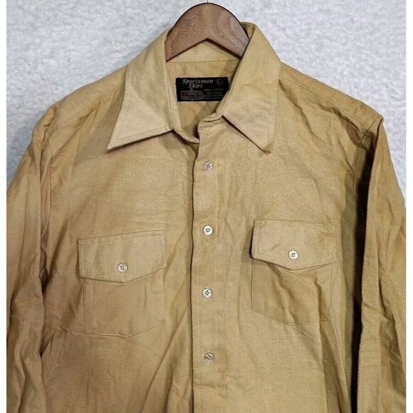 Sportsman Shirt Chamois Cloth  Long Sleeve Button Up Shirt Mens L Vintage K Mart - Picture 3 of 10